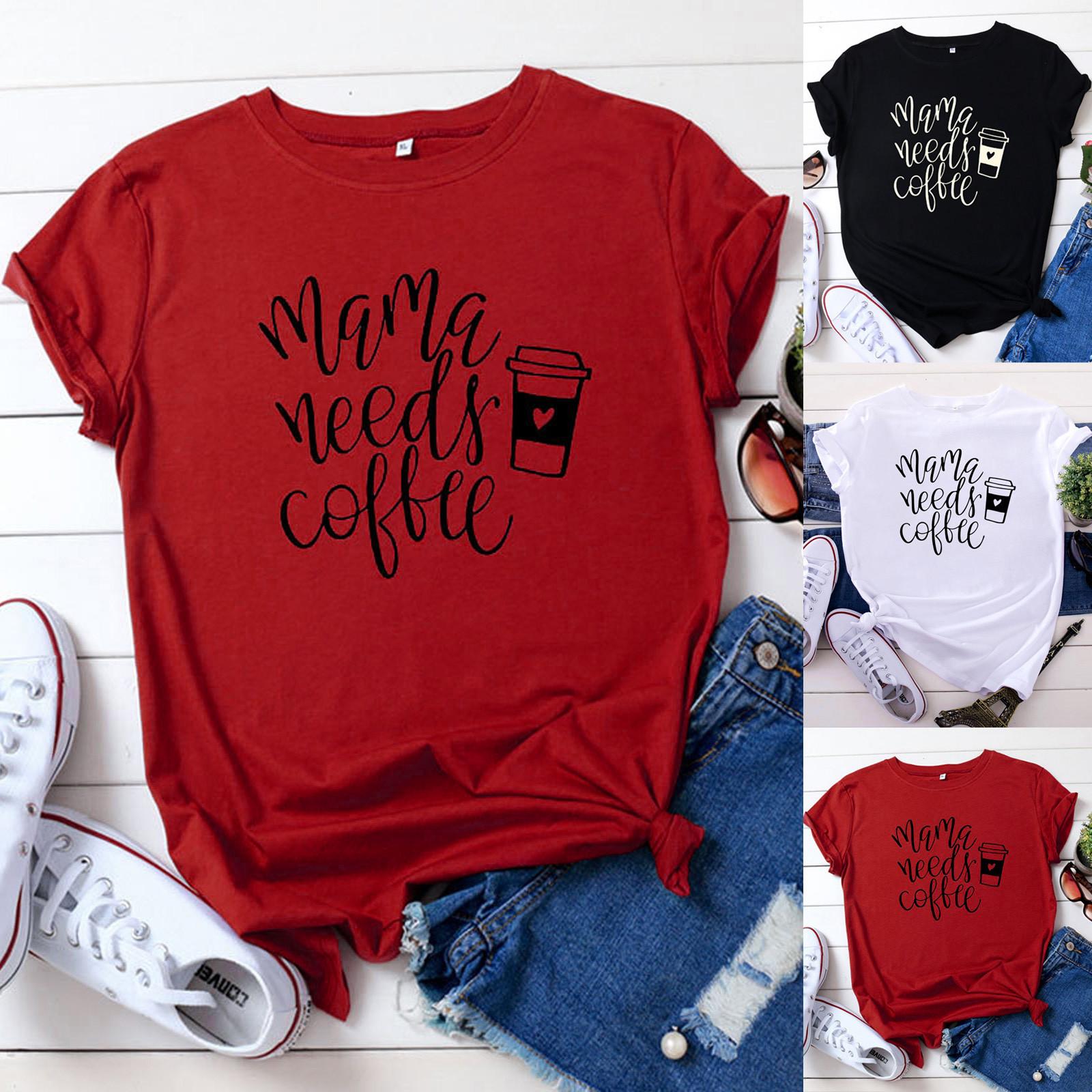 

Женская повседневная свободная футболка с коротким рукавом и принтом на День матери, блузка