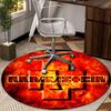 Ramms Rock Band Fire Logo Round Carpet Chair Cushion Round Entryway Rug, Soft Round Rugs for Living Room, Bedroom, Circle Carpet Decor Gifts