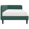 Corner Bed Frame Dark Green 90 X 190 Cm Velvet