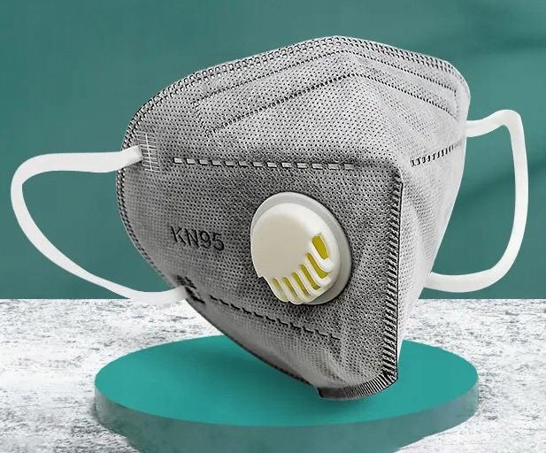 FFP2 apsauginės pusės kaukės su vožtuvu, anglies filtru, 6 sluoksnių, 10 vnt.