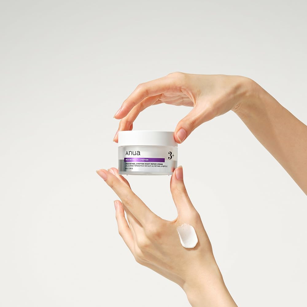 ANUA Retinol 3 Peptide Night Repair Cream, 50g, Pore Repair, Moisturizing, Retinol Cream, Skincare [Official/Authentic]