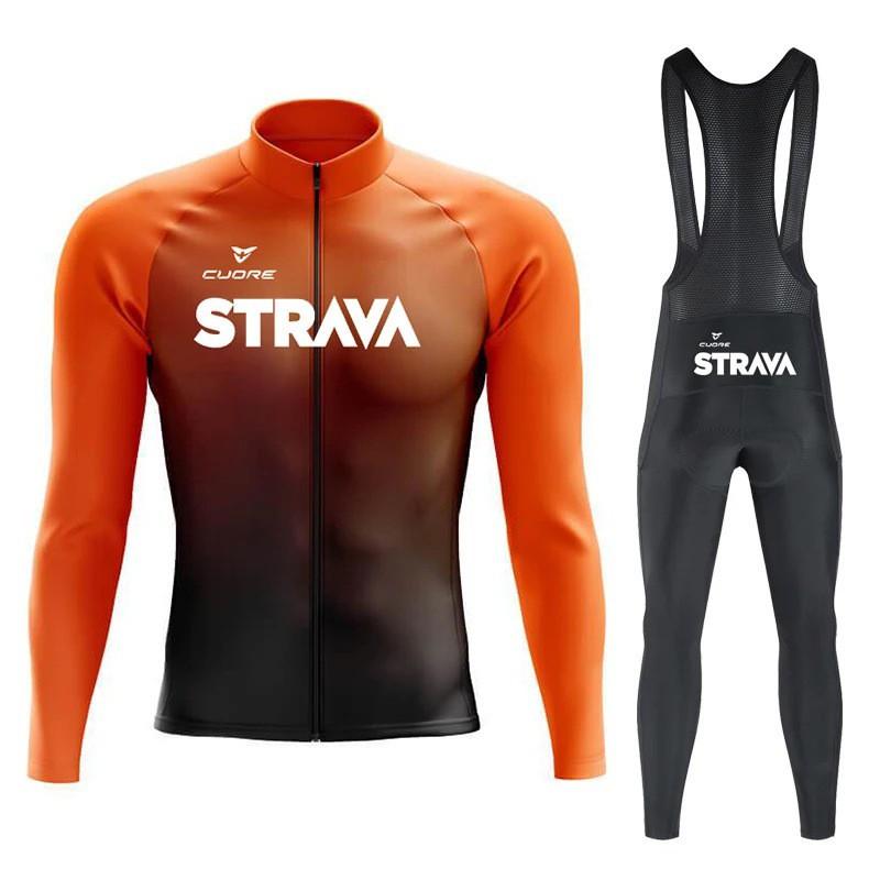 Men Women Cycling Jersey Set Long Sleeve Quick Dry Mountain Bike Riding Apparel Sportswear