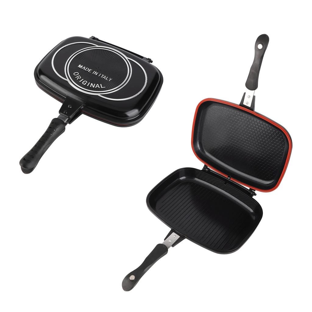 Grilovací pánev smažící oboustranná přenosná rukojeť proti popálení kuchyňské potřeby grilovací hrnec 32cm/12.6in