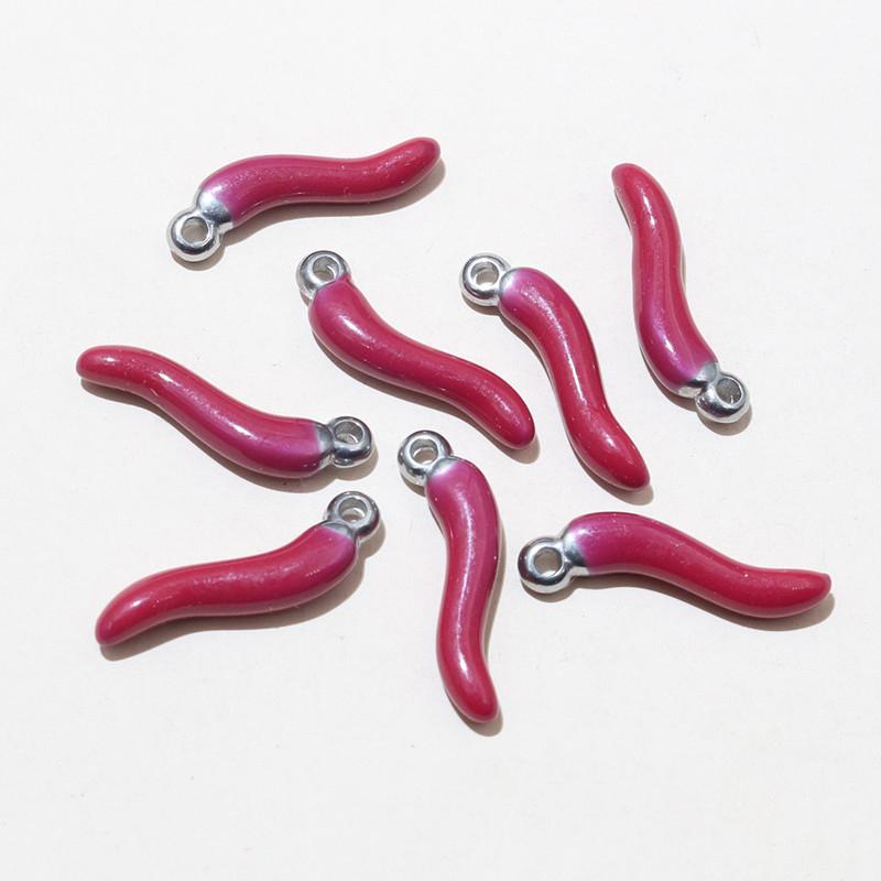 10pcs Enamel Chili Pepper Pendant Charms Stainless Steel  DIY Jewelry Making Accessories for Earrings Necklace Bracelet