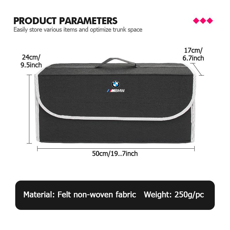 Car Felt Trunk Organizer Big capacityStowing Storage Bag For BMW E90 E60 E46 E39 F30 F10 E87 X3 X4 X5 X1 G30 G20