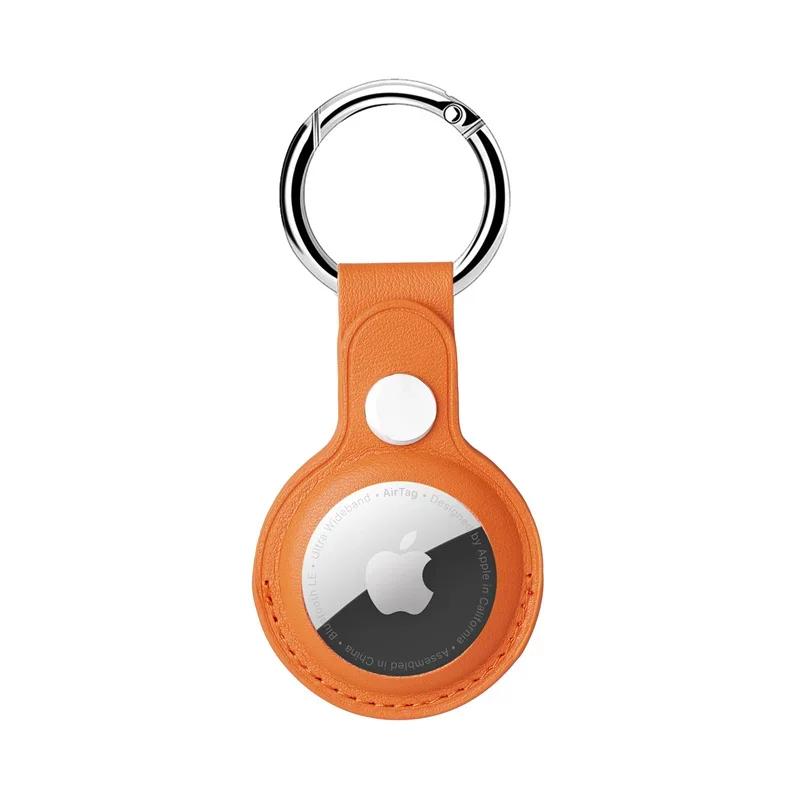 Leather Keychain for Apple Airtags Case protector Cover Bumper Shell Tracker Anti-scratch Air Tag Key Ring Holder Accessories