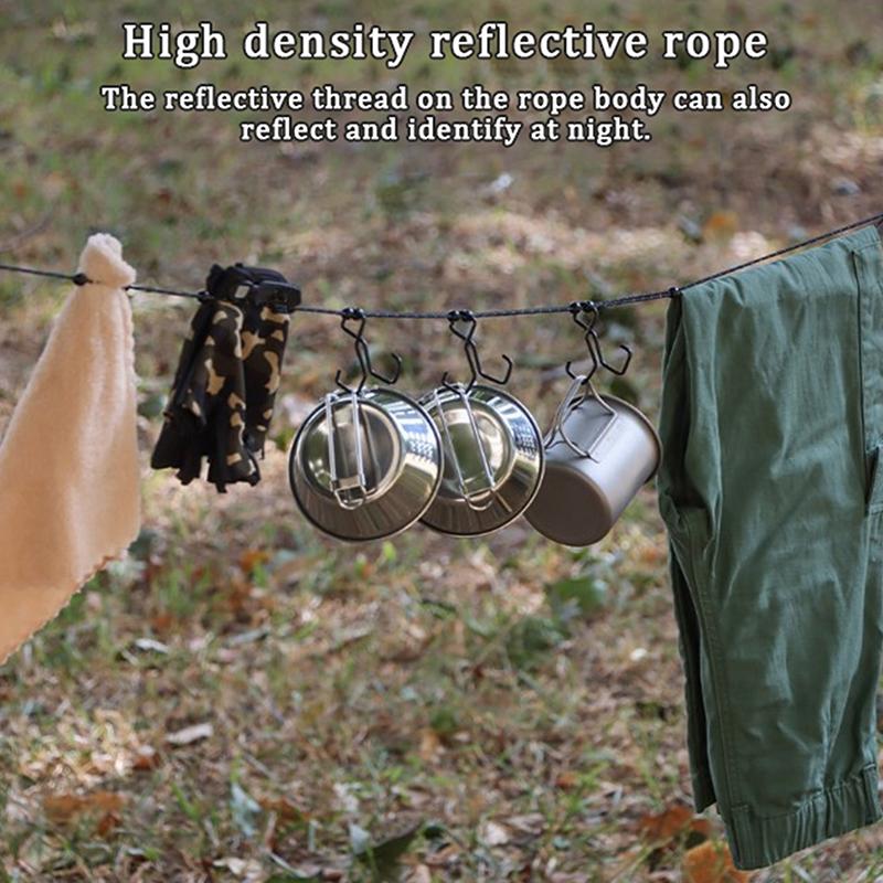 1pc Camping Stretch Clothesline With 12 Clips Windproof Travel Clothesline Elastic Laundry Clothes Line For Hotel Trip Cruise