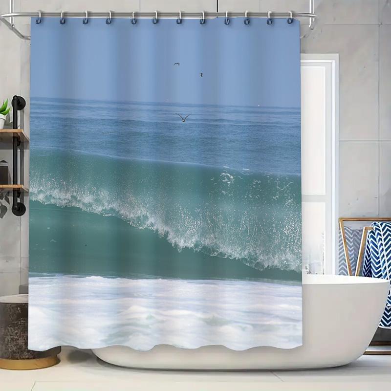 

Stylish Blue Purple Watercolor Shower Curtain With Metallic Accents For Bathroom Decor Easy Installation, Washable Fabric 36X72 W60H190(CM)-1 Pcs