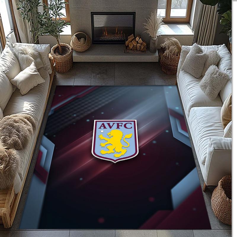 Aston Villa Football Soccer Football Pattern Soft Area Rug Non Slip Indoor Floor Carpet Sports Decor Mat for Bedroom