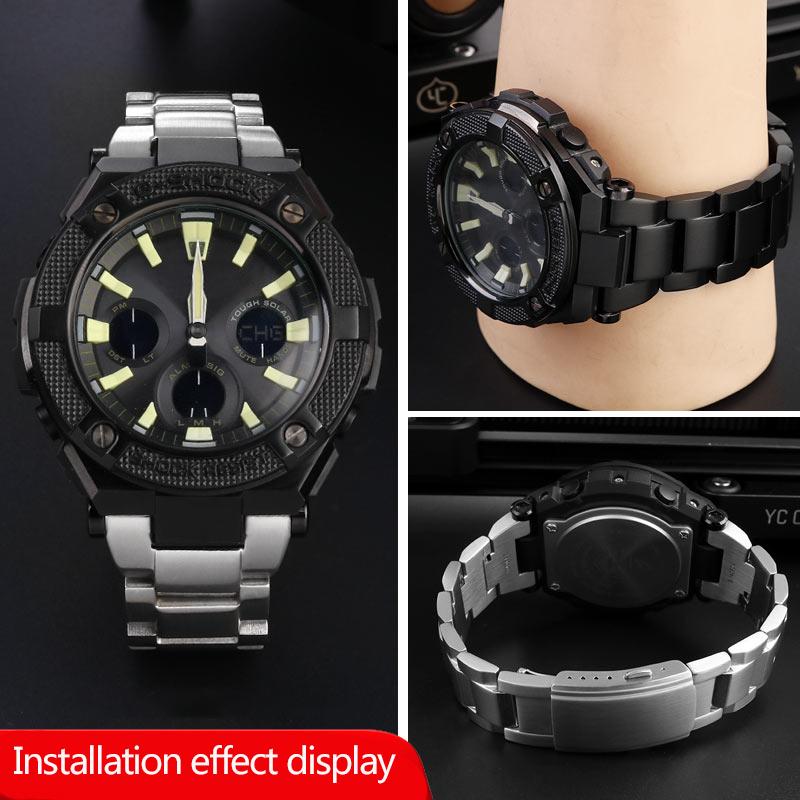 Nerezový řemínek k hodinkám pro Casio Steel Heart série GST GST-B100/410/W100/S110 GST-210 GST-W300 Řetízek k hodinkám Řemínek Náramek