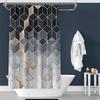 3D Geometric Marble Printing Bathroom Shower Curtain Polyester Waterproof Home Decoration Bathroom Curtain with Hook