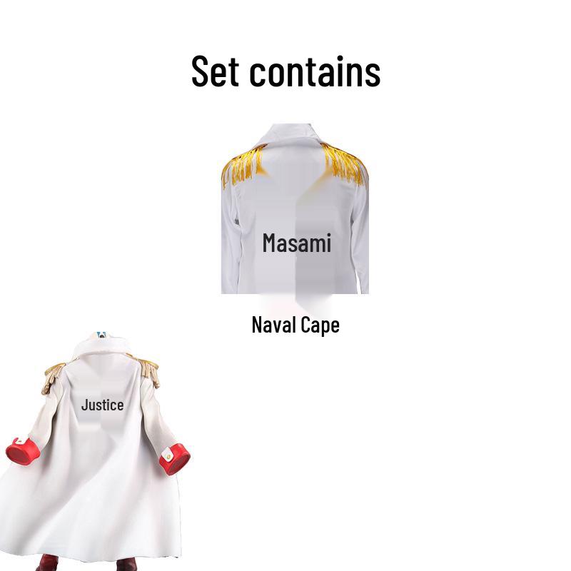 Vice Admiral Garp One Piece Cosplay Costume - Full Set Cloak Inspired by Luffy s Grandfather XXL