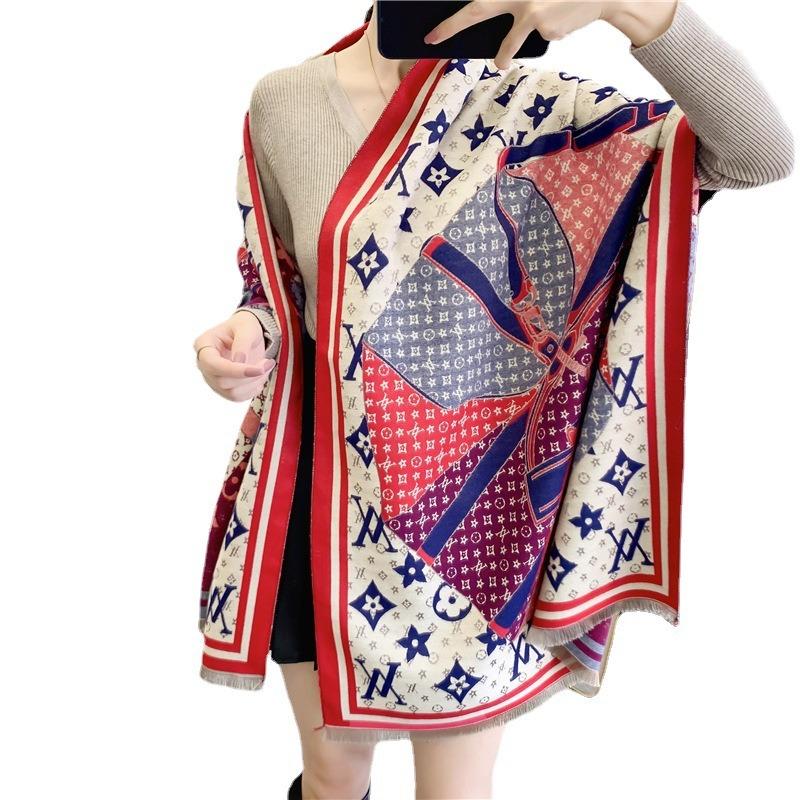 New umbrella letter imitation cashmere scarf women's winter versatile warm medium and long shawl women's source