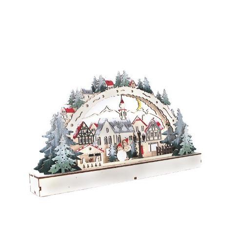 Christmas Wooden Decorations with LED Lights - Stunning Village Mall Gift