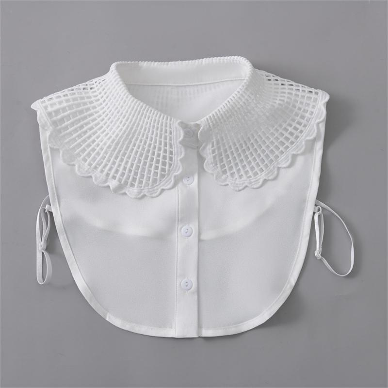Breathable Cotton Polyester False Collar With Peplum Shoulder Design Easy To Wear Fashion Neckpiece For Daily Outfits