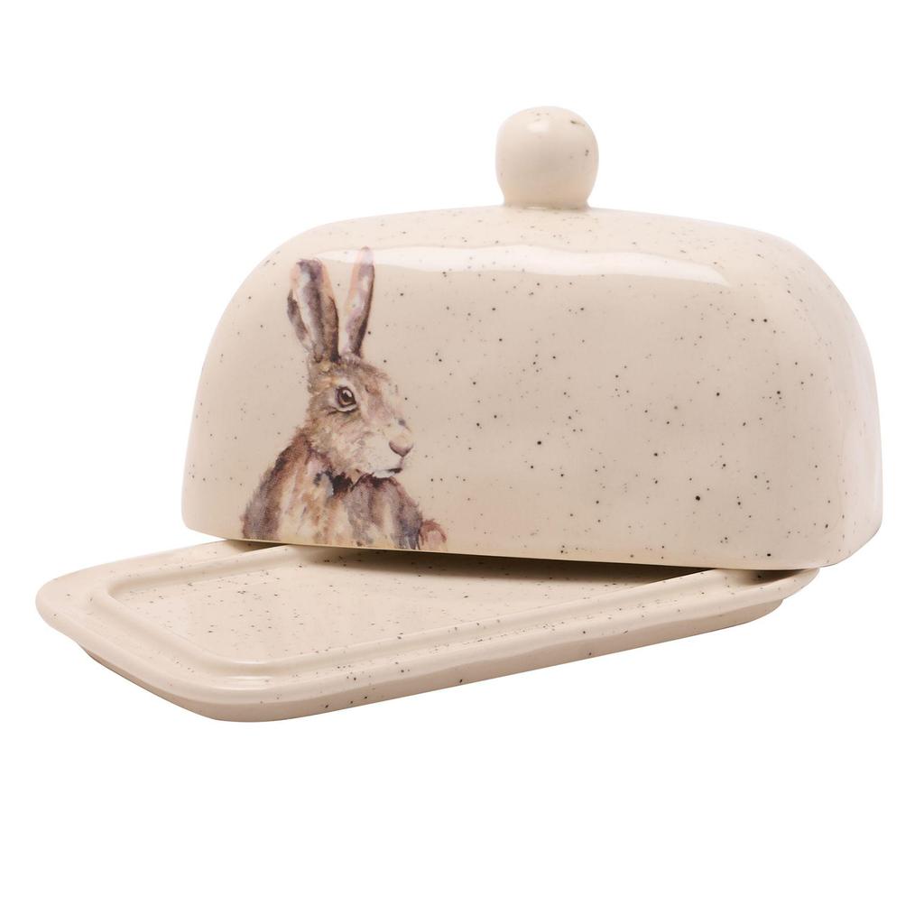 Meg Hawkins Butter Dish Hare 20 x 13 x 11cms