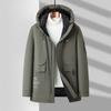 Autumn and Winter Duck Down Hooded Zipper Version Middle-aged Business Warm Thickened Down Casual Jacket