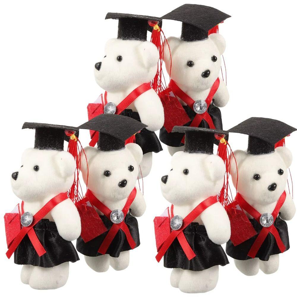 10 pcs/set Graduation Ceremony Mini Bear Flower Bouquet Doctor Cap Bear Toy  Birthday Gift