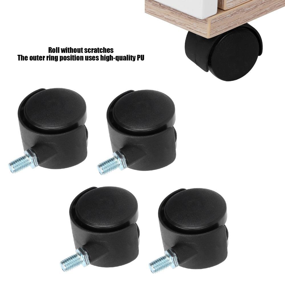 4pcs Black Locking Caster Wheels With Brake Furniture Caster Wheels Swivel Caster Wheels  Furniture