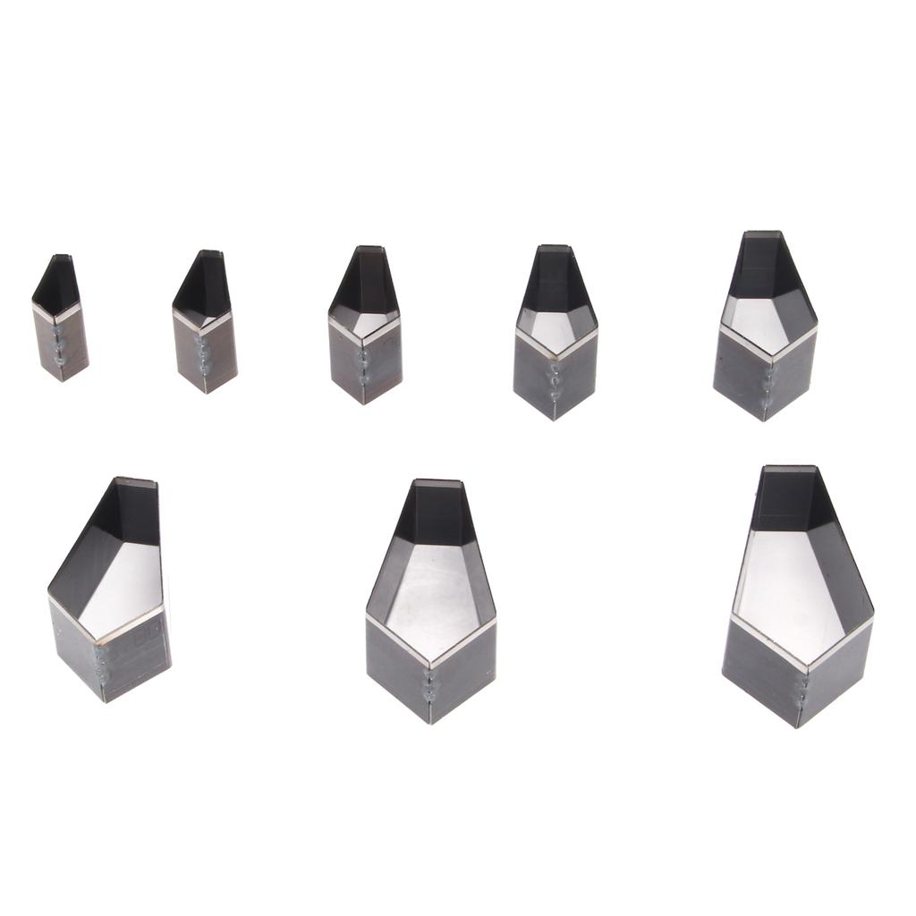 8pcs Leather Die Cutter Hollow Punching Tool Diamond Shape Cutting Mold Punching Die Set for Bag