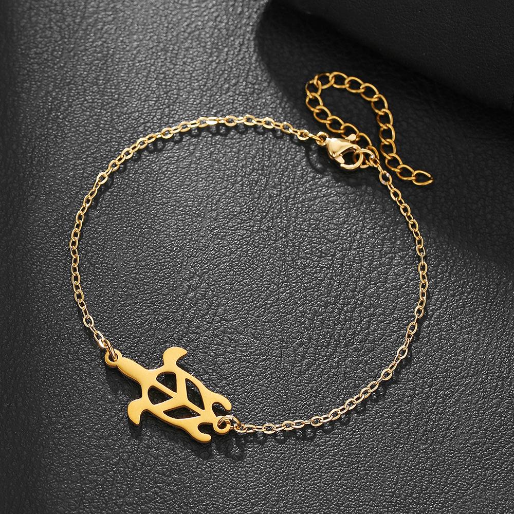 

Hollow Hibiscus Flower Pattern Sea Turtle Pendant Necklace Stainless Steel Turtle Animal Choker Necklace For Women