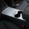 Stainless Steel Car Gear Shift Panel Water Cup Protect Cover For Tesla Model Y Model 3    2024 Accessories