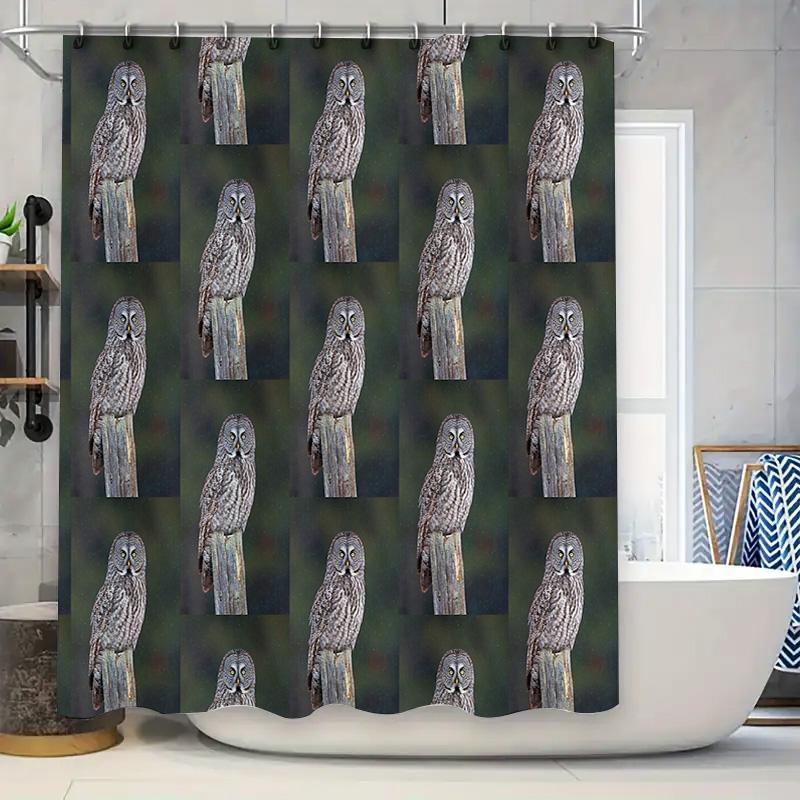 

unframed Nature Bird Shower Curtain Forest Wildlife Bathroom Decor Rustic Woodland Shower Curtain Sets Vintage Animal Pattern Ho 90x180cm