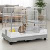 Gravity Lock Rabbit Cage with Pull Out Tray Large Space Bunny Cage Household Wheeled Animal Cage for Guinea Pig Chinchilla