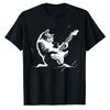 Guitar Cat TShirt Rock N Roll Cat Playing Electric Guitar Graphic Tee Music Lover Funny Cat Shirt Short Sleeve Crew Neck