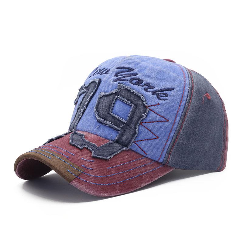 Retro old color matching baseball cap men's washed three-dimensional sticker embroidery cap sun hat women