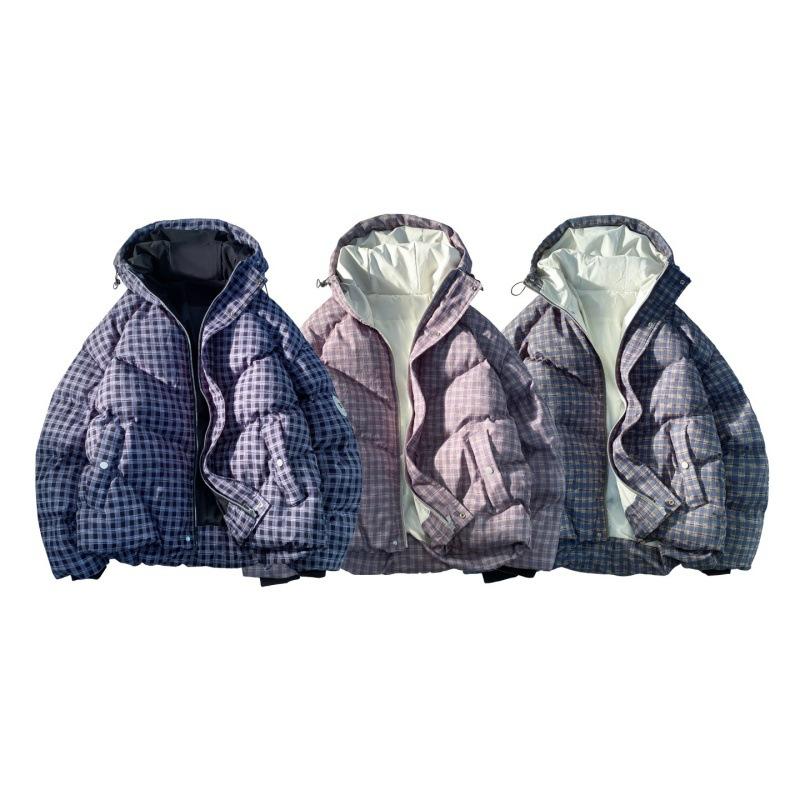 Autumn Winter Women Y2k Plaid Cotton Jacket Thick Warm Short Jacket Men Winter Thick Parkas Outwears Design