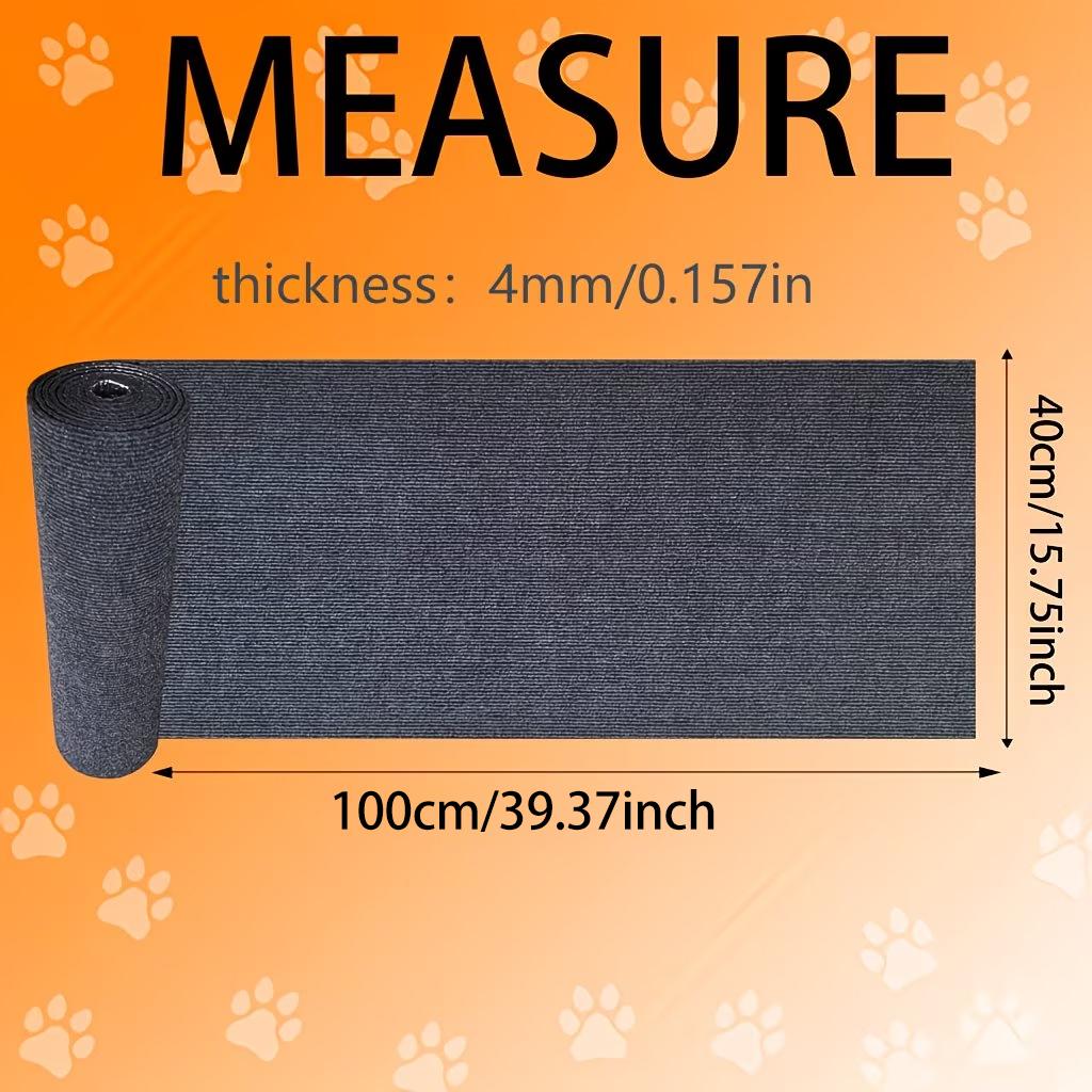 39.37x15.75in Self-Adhesive Cat Scratcher Mat, Sisal-Polyester Furniture Protector, Removable Wall-Mountable for Indoor Cats