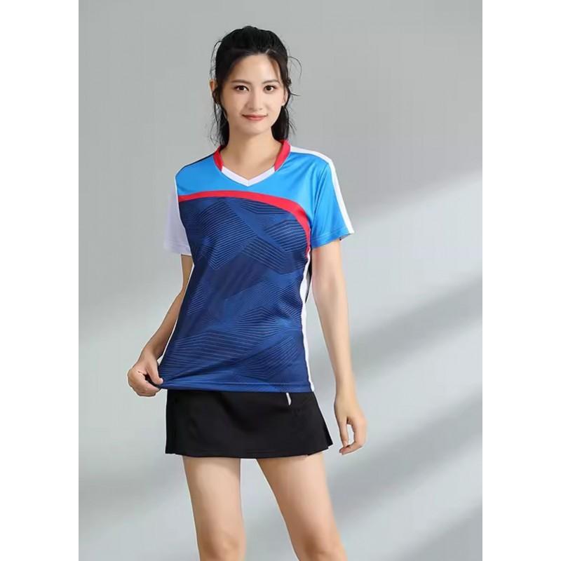 Men Women Badminton Shirts Short Sleeve Breathable Team Training Competition Tops