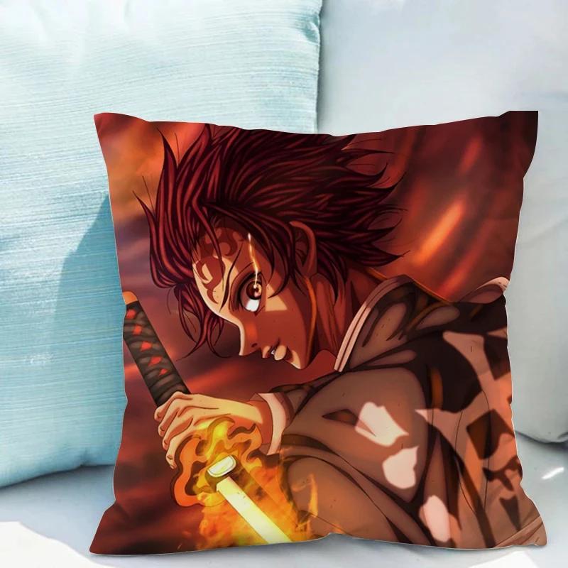 

Наволочка Demon Slayer Чехол для подушки Декоративные подушки для дивана Осенний декор Кресла для отдыха Подушка для обнимания Наволочки x 66x66cm бордовый
