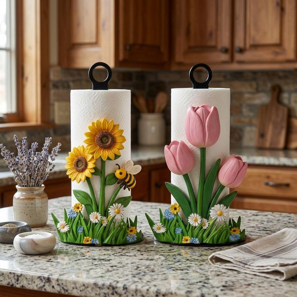 Animal Flower Pattern Floral Paper Towel Holder Cook Character Tissue Holder  Dining Room