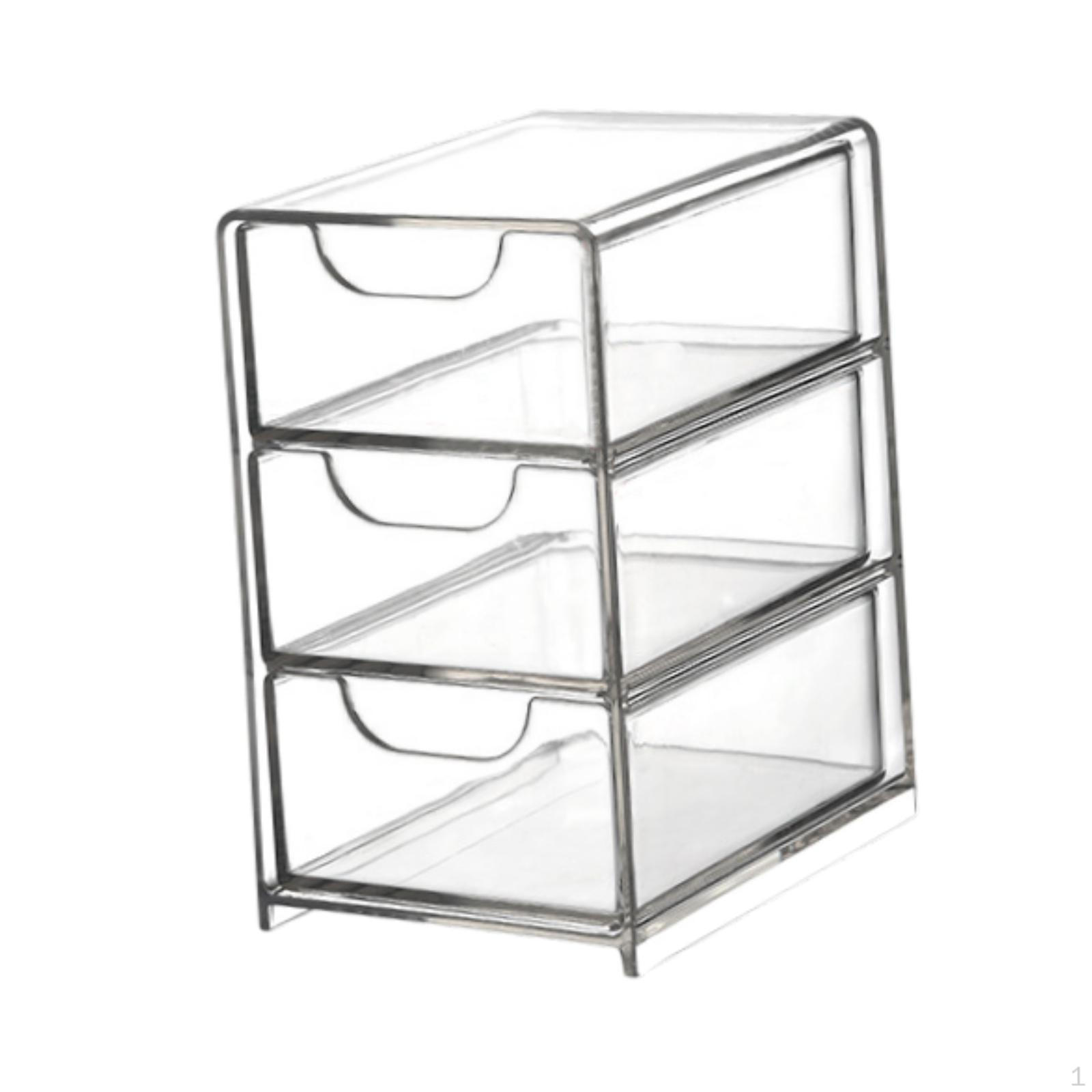 

Організатор для ванної кімнати Настільна полиця для дрібниць Прозора декоративна стійка для зберігання косметики 3 layers