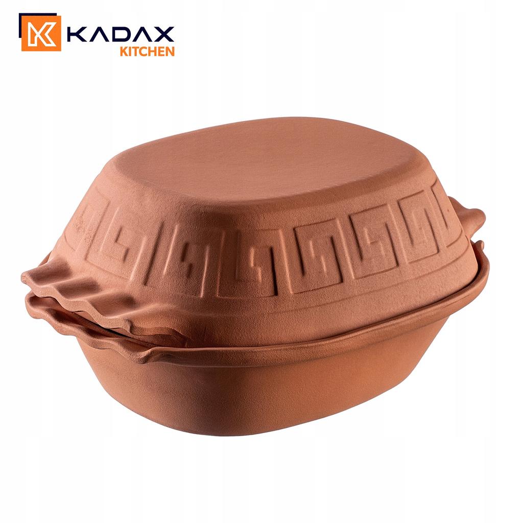 KADAX Roman Clay Pot Oval with Lid