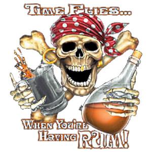 T-Shirt S to 2xl 3xl - TIME FLIES when drinking rum pirate sailing fun humor S разноцветный