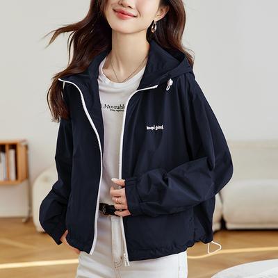 Red Hooded Jacket for Women In Spring and Autumn New Tops for Outdoor Casual Small Jacket