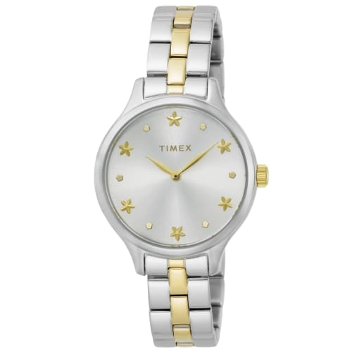 

TIMEX Peyton Watch, 35.5mm, Women s, America Watch TW2V23500, Silver Dial, Brass, Mineral Glass, Quartz Movement, Gold