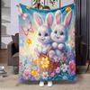 Soft Cute Bunny Rabbit Flower Butterfly Blanket Throw Nursery Decor Baby Kids Girls Sleeping Picnic Cozy Keepsake Gift