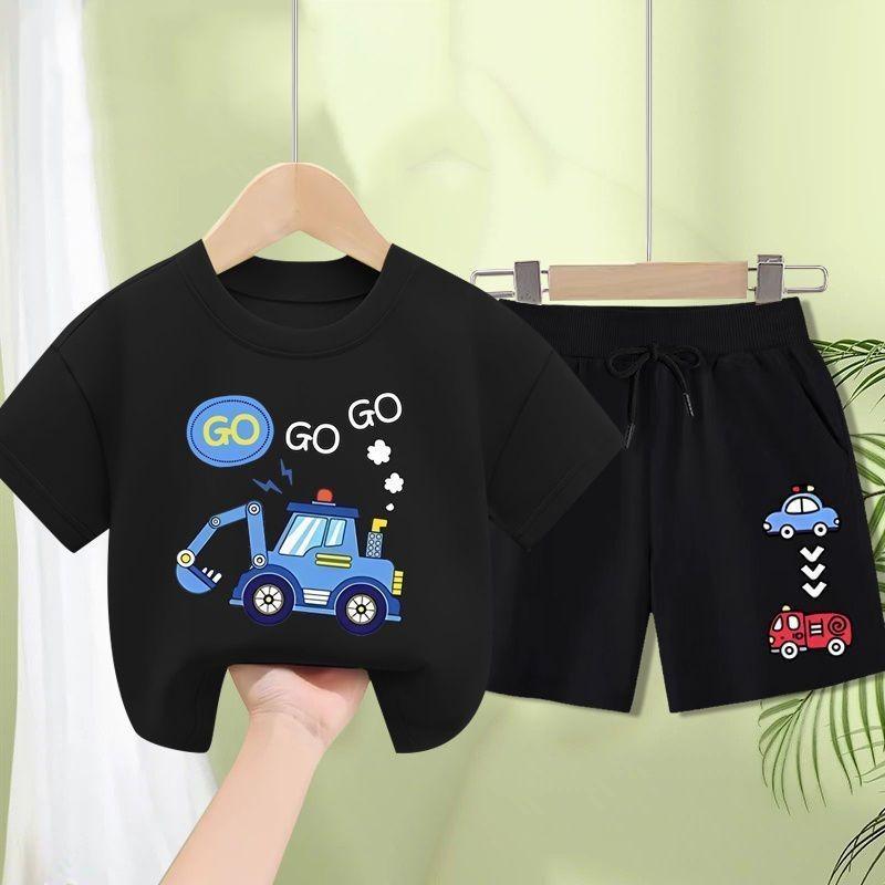 Boys' summer clothes, boys' short sleeved set, new style, fashionable summer children's clothing for little boys