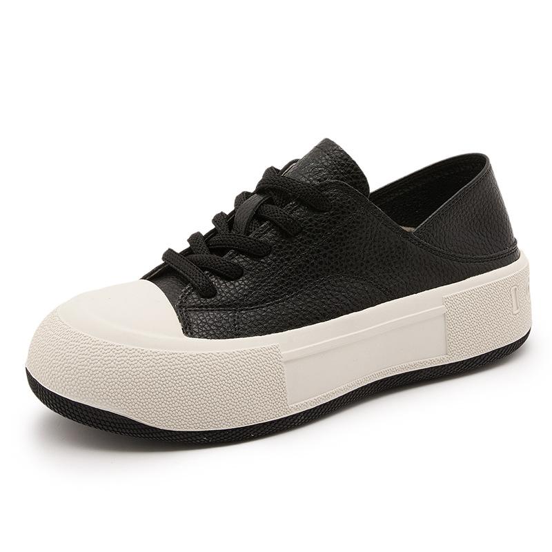 

Leather little white shoes women s 2025 spring and summer flat-soled women s shoes soft soles are not tired feet two wear biscuits single shoes casua 40