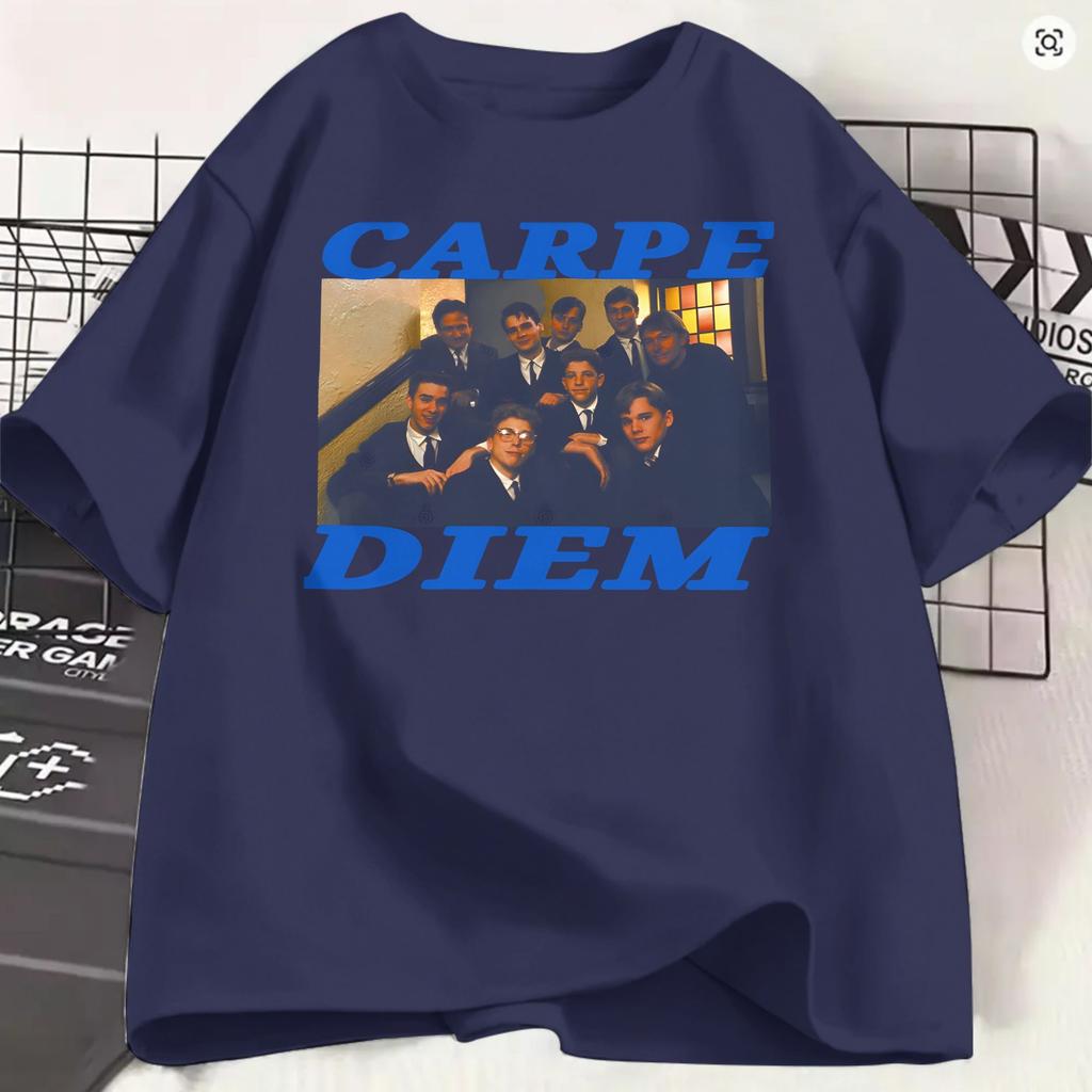 Unisex koszulki Towarzystwo Martwych Poetów Carpe Diem Czysta Bawełna Ubrania Rekreacyjne Krótki Rękaw Okrągły Dekolt T-shirt Nowość T-shirty
