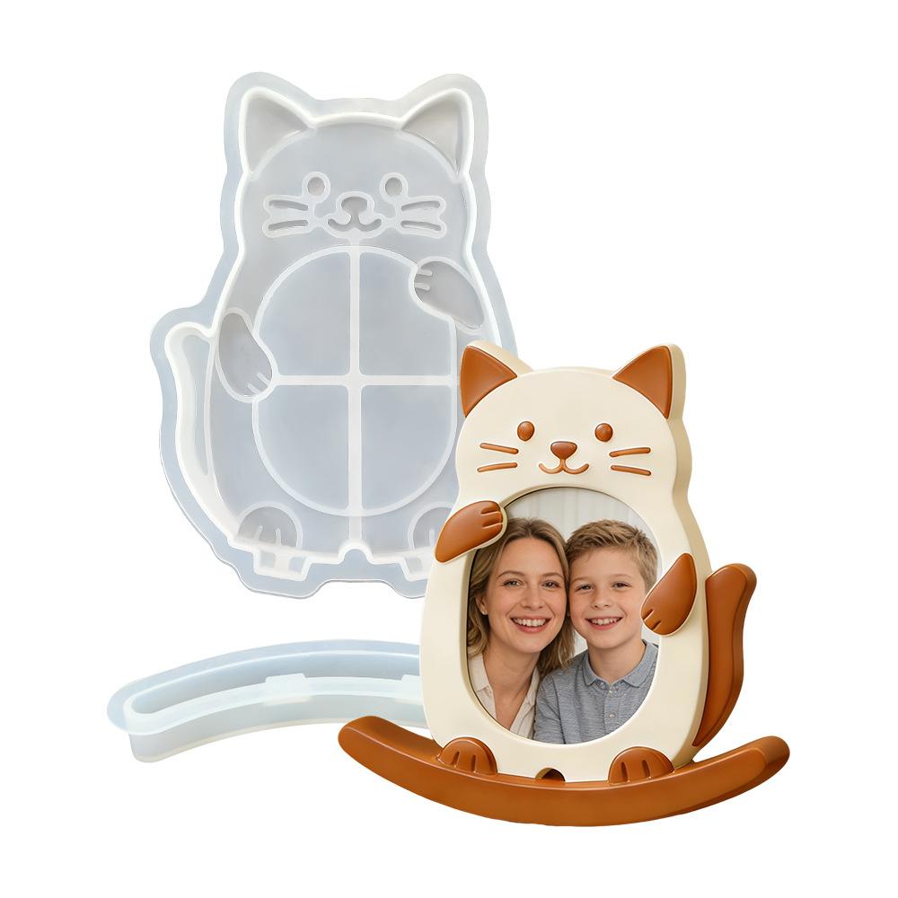 WTEMPO Animal Photo Frame Dropper Mold DIY Creative Cat and Dog Seesaw Splicing Frame Ornament Silicone Mold