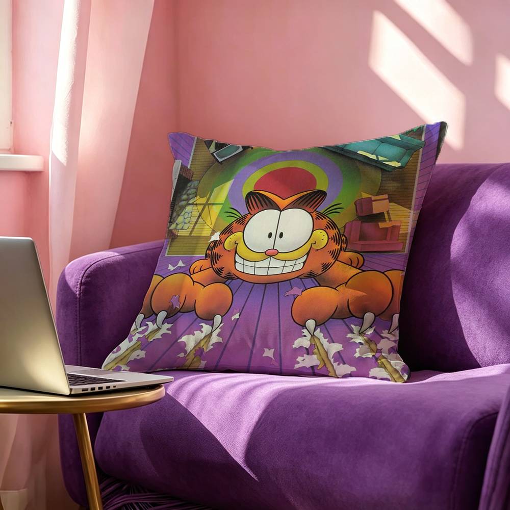 Cute Anime GGarfields Cat New Square DoubleSided printed Pillow Case Bedroom Bedside Pillow Sofa Cushion Cover