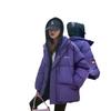 Girls' fake two-piece splicing cotton clothes, hooded thickened cotton-padded clothes, casual jackets, offline entities can be mixed