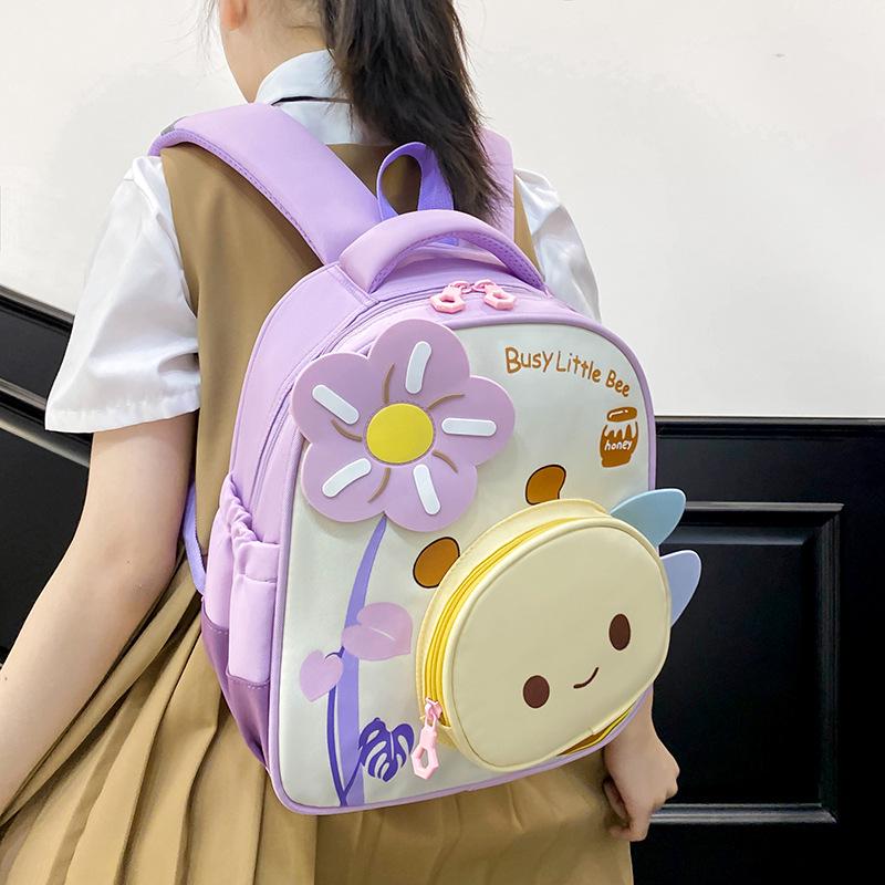 Kids' Cute Cartoon Bee Backpack for Kindergarten, Ages 3-6, Double Shoulder Design