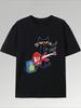 Vibrant Music Guitar Kitten Print TShirt Short Sleeved Round Neck Top Perfect for Music Enthusiasts and Kitten FansUnisex Style