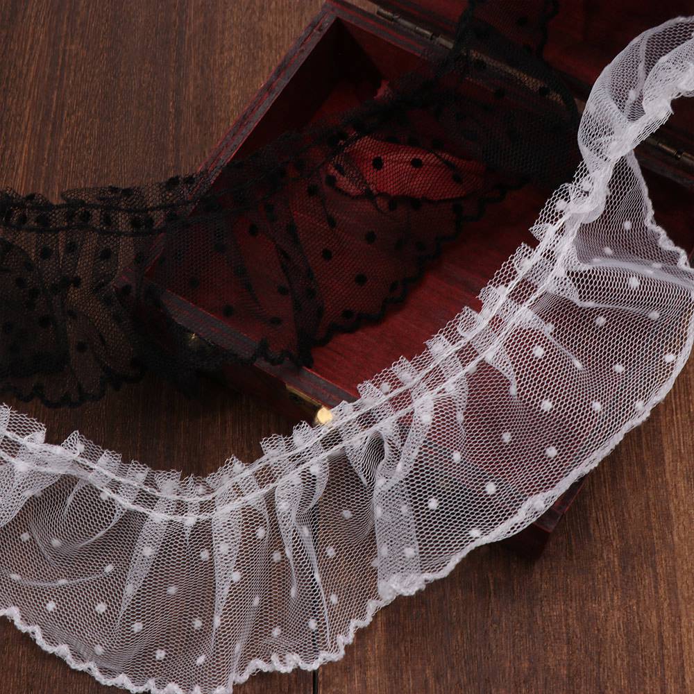 Vintage Mesh Lace Trim Elegant Polka Dot Mesh Ribbon Lace Fabric Ribbon  Clothing Dress